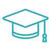 symbol was eine Schule oder Universität darstellt Bachelor-Abschlussmütze mit Quaste